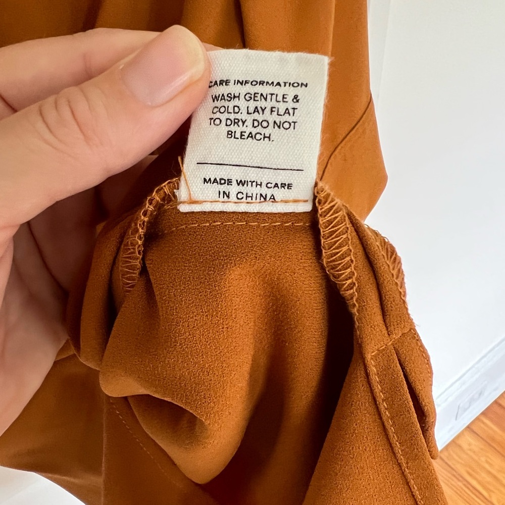 Brass Clothing Shirt, pumpkin/mustard, size medium. NEW - Picture 7 of 7